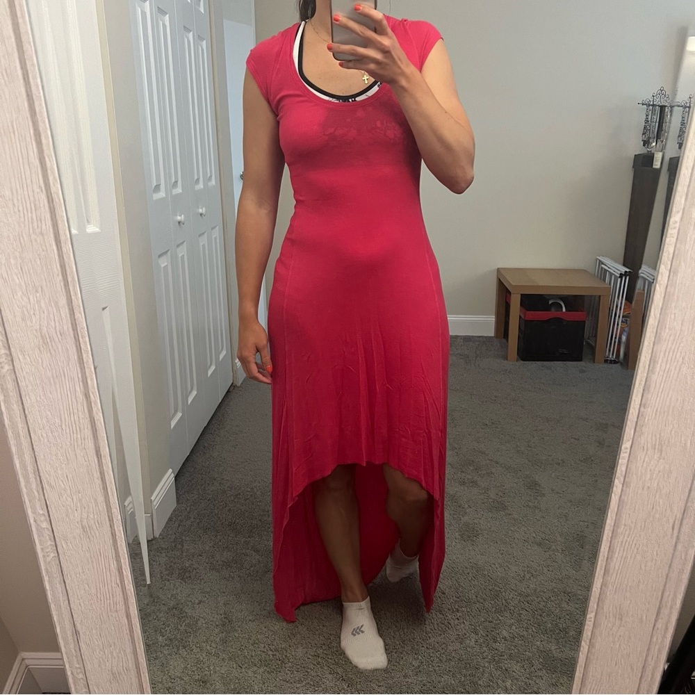 BCBG Hot Pink High Low Dress size M
